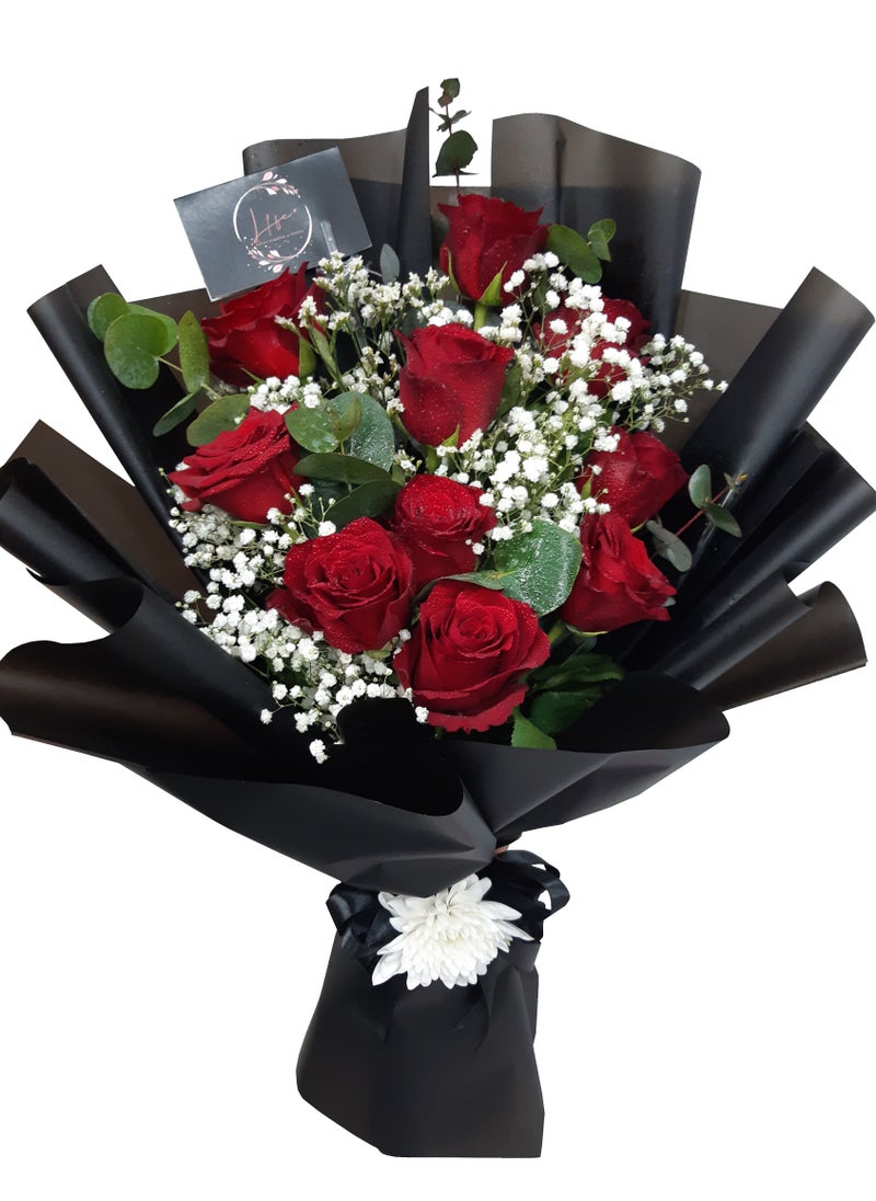 10Pcs Fresh Roses Bouquet