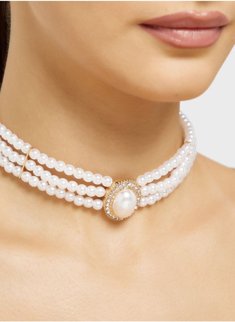 Ella Limited Edition - Layered Pearl Choker Necklace - Image 1