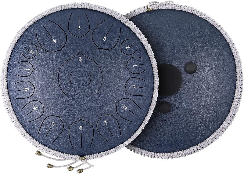 BURNING&LIN Steel Tongue Drum 15 Notes 14 Inches Tongue drum Handpan Drum Percussion for Meditation Yoga Musical Education Best Gift for Adult& Kids - Image 4
