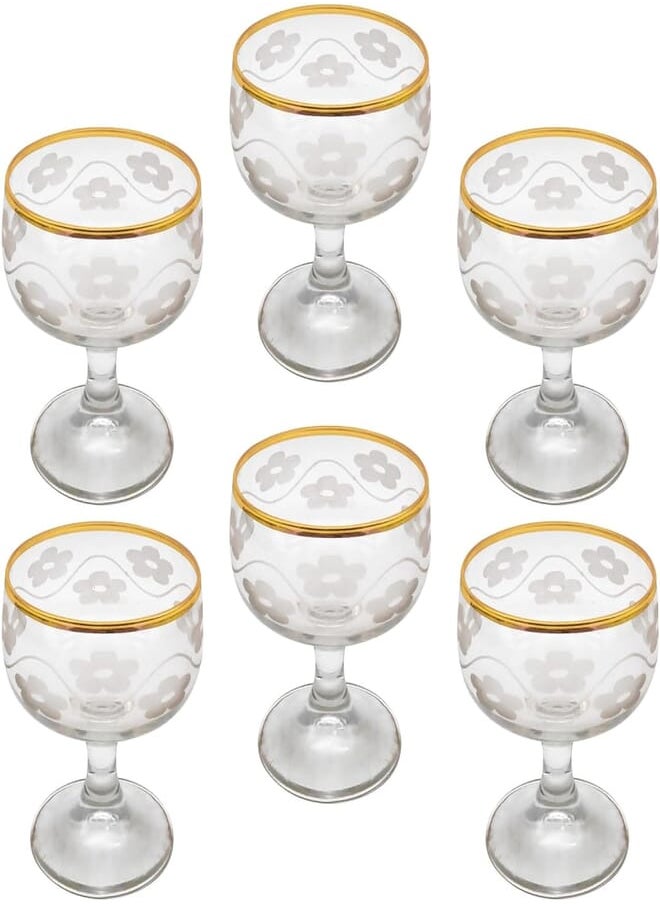 segaey - Segaey Destina Turkish Jelly Glass/Golden Rim 011952/ Elegant design, Trusted Brand, Attractive shape of Jelly, Custard, Ice Cream, Fruit Salad/High Quality Materials - Image 1