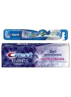 Oral-B Oral-B Pro-Expert Ultra Soft Multi-Color Manual Toothbrush with Crest 3D White Deluxe Vitalis Fresh Toothpaste 75ml  - Image 1