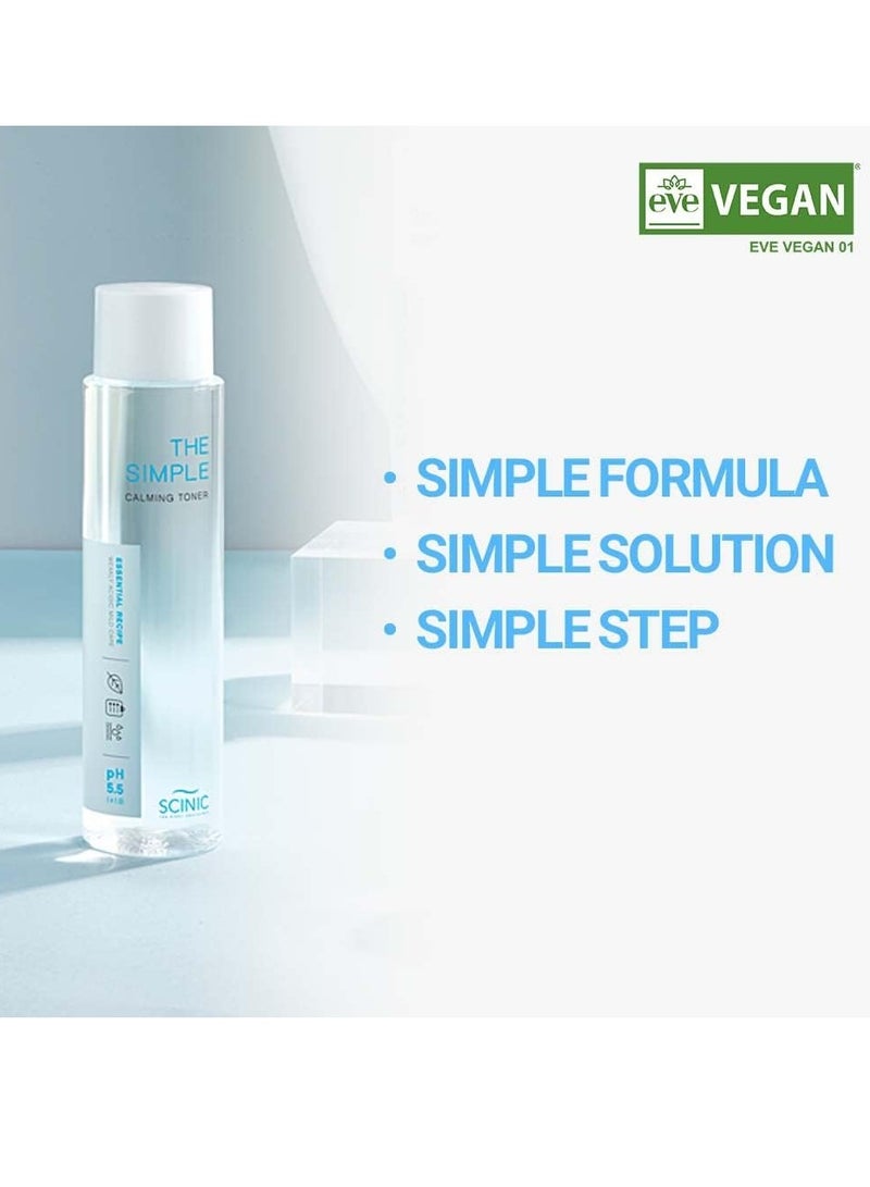 Scinic The Simple Calming Toner Sensitive Skin Toner pH 5.5, 4.90 fl oz (145ml) - Image 2