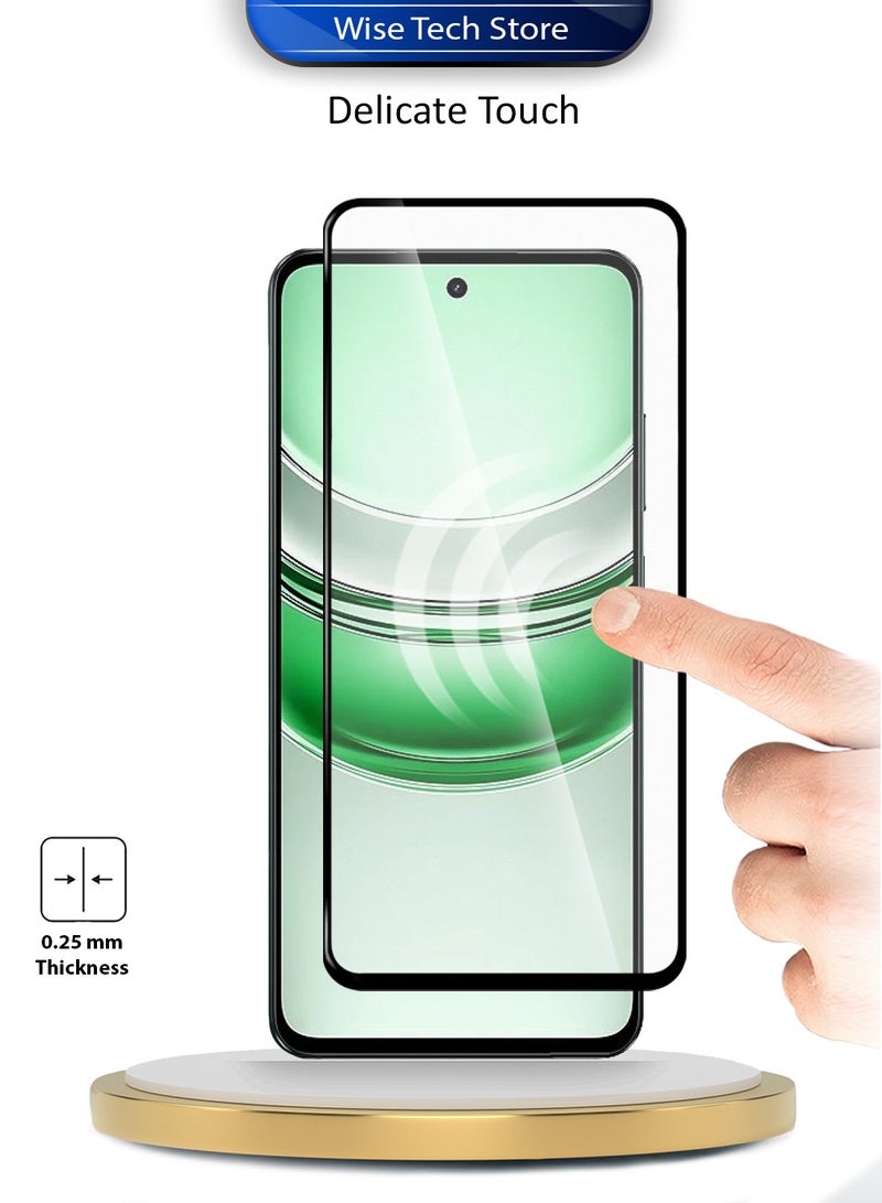 Wtech Realme C71 4G 2025 Premium E2E Series Full Glue Full Cover Tempered Glass Screen Protector (MSGECN) - Clear/Black - Image 4