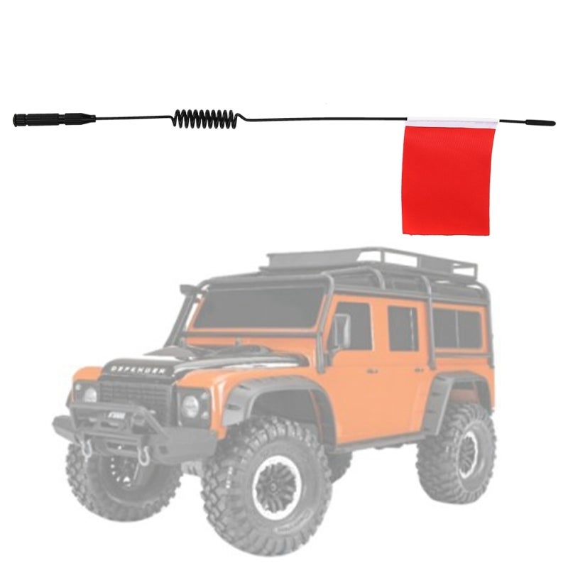 RC Climbing Car Antenna: Red Spiral Flexible Flagpole - High-quality Stitched Flag for RC Crawler Roof Modification - Image 4