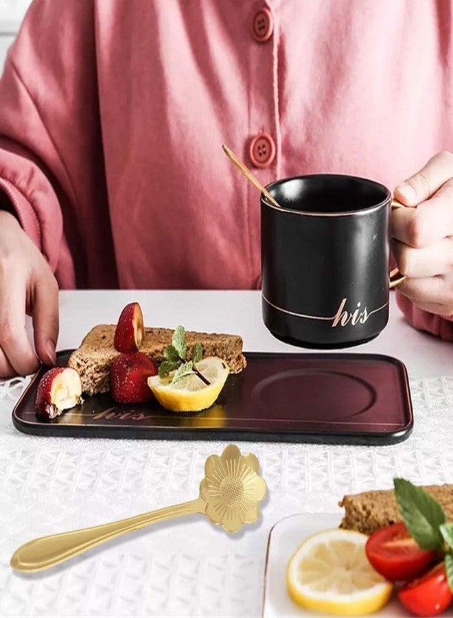 PAGHADI Flower Spoon Coffee Teaspoon Set, Drink Stirring for Dessert, Coffee, Ice Cream, Tea (Gold) - Image 5