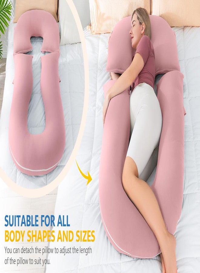 INSEN Pregnancy Pillows, Multi-use Maternity Pillows for Sleeping and Nursing, U Shaped Pillow for Adults (Cooling Tencel-Pink) - Image 3