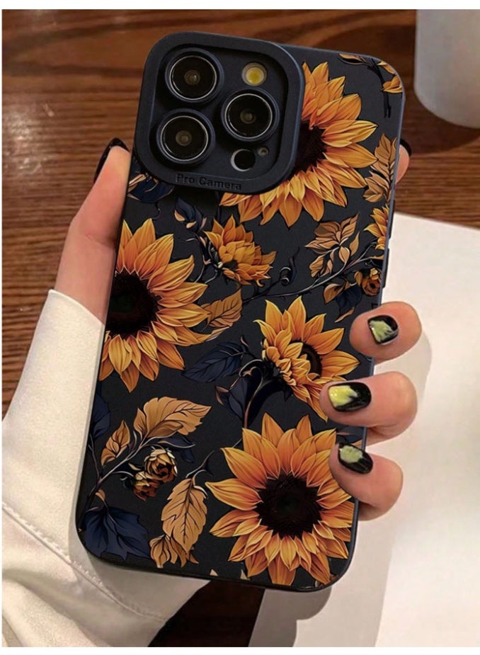 Protective case and cover for the iPhone 14 Pro Max, shock and scratch resistant, with  distinctive and beautiful sunflower design on the back cover. - Image 5