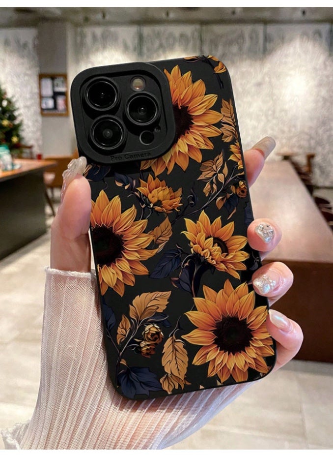 Protective case and cover for the iPhone 14 Pro Max, shock and scratch resistant, with  distinctive and beautiful sunflower design on the back cover. - Image 2