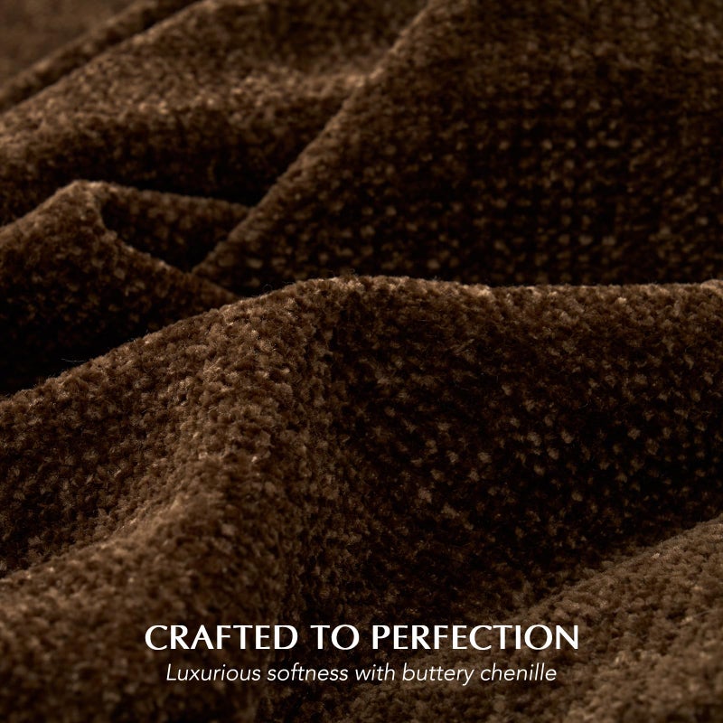 EverGrace Soft Chenille Throw Blanket for Couch, Cozy Plush Fuzzy Decorative Chenille Knit Throw Blanket with Tassels, Lightweight Blanket and Throws for Bed Sofa Gift Home Decor, Dark Brown 50"x60" - Image 3