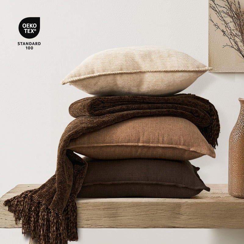 EverGrace Soft Chenille Throw Blanket for Couch, Cozy Plush Fuzzy Decorative Chenille Knit Throw Blanket with Tassels, Lightweight Blanket and Throws for Bed Sofa Gift Home Decor, Dark Brown 50"x60" - Image 4