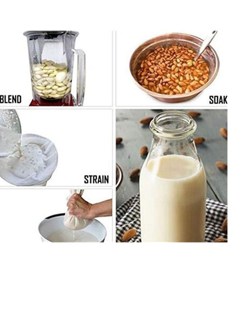 VIUAUAX قطعتان من أكياس حليب الجوز، درجة تجارية كبيرة 12 × 12، حقيبة حليب اللوز قابلة لإعادة الاستخدام، مصفاة طعام لجميع الأغراض، قماش شبكي ناعم من النايلون وفلتر قهوة باردة - Image 2