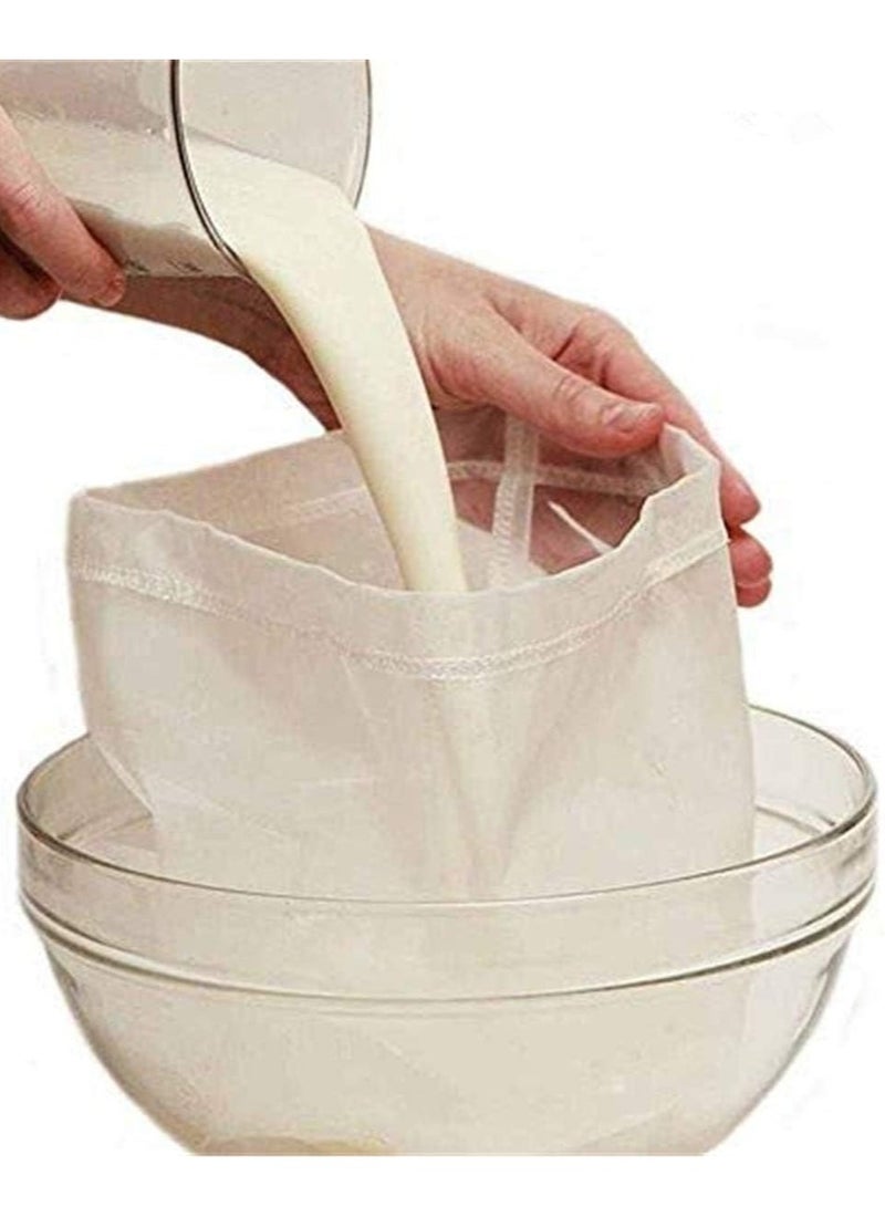 VIUAUAX قطعتان من أكياس حليب الجوز، درجة تجارية كبيرة 12 × 12، حقيبة حليب اللوز قابلة لإعادة الاستخدام، مصفاة طعام لجميع الأغراض، قماش شبكي ناعم من النايلون وفلتر قهوة باردة - Image 5