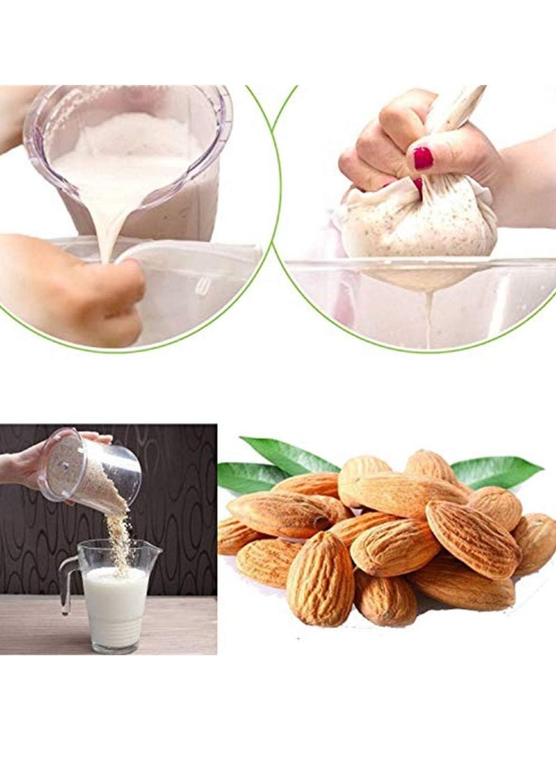 VIUAUAX قطعتان من أكياس حليب الجوز، درجة تجارية كبيرة 12 × 12، حقيبة حليب اللوز قابلة لإعادة الاستخدام، مصفاة طعام لجميع الأغراض، قماش شبكي ناعم من النايلون وفلتر قهوة باردة - Image 3
