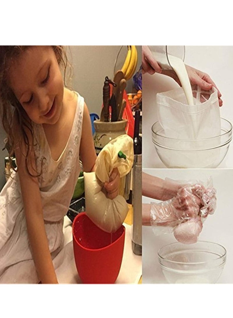 VIUAUAX قطعتان من أكياس حليب الجوز، درجة تجارية كبيرة 12 × 12، حقيبة حليب اللوز قابلة لإعادة الاستخدام، مصفاة طعام لجميع الأغراض، قماش شبكي ناعم من النايلون وفلتر قهوة باردة - Image 4