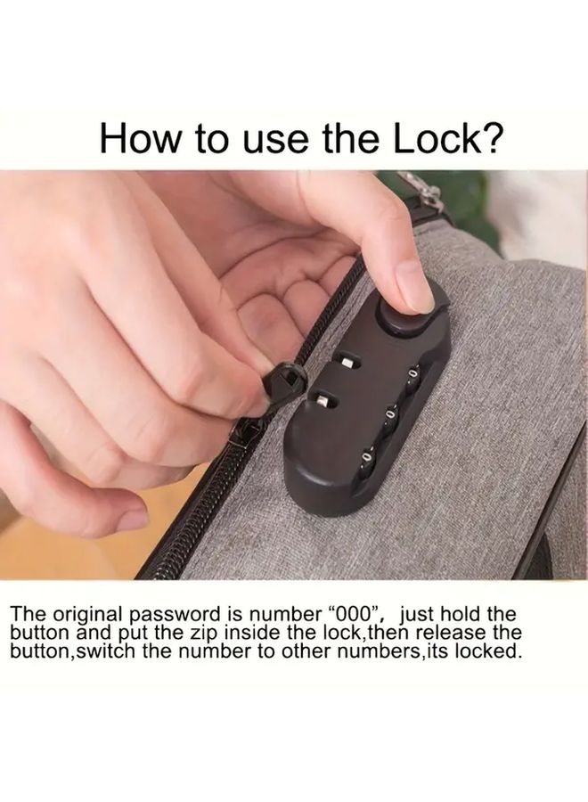 Lockable Document Holder Organizer Secure Zipper Closure Multi Compartment Passport ID Gray - Image 5