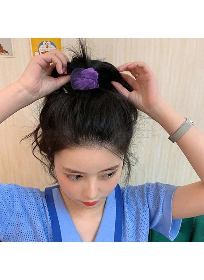 Didder - 20 Pcs Hair Scrunchies Velvet Elastics Scrunchy Hair Ties Dark purple Soft Scrunchie Bobbles Ropes Scrunchie Solid color Hair Bands for Women Girls - Image 1