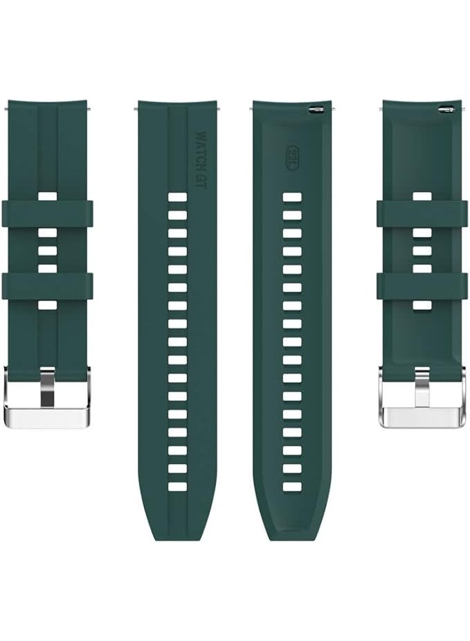 22mm Replacement Silicone Band Compatible with Samsung Galaxy Watch 3 45mm/ Watch 46mm/ Gear S3/ Huawei GT4 46mm/ GT2E/ GT3 46mm/ GT2 Pro/ GT2 46mm/ Honor Magic Watch 2 46mm/ GTR4/GTR3/2/2e - Green - Image 4