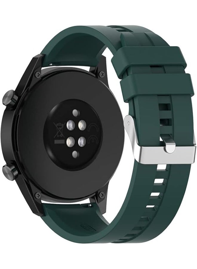 22mm Replacement Silicone Band Compatible with Samsung Galaxy Watch 3 45mm/ Watch 46mm/ Gear S3/ Huawei GT4 46mm/ GT2E/ GT3 46mm/ GT2 Pro/ GT2 46mm/ Honor Magic Watch 2 46mm/ GTR4/GTR3/2/2e - Green - Image 1