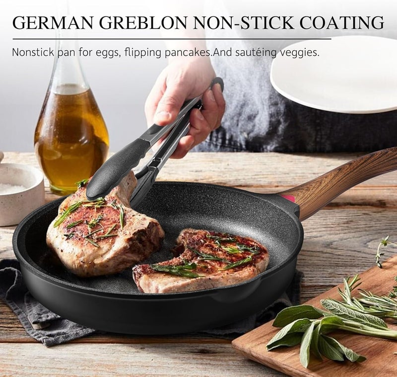 Dravizon Ceramic Fry Pan Non Stick, Omelette Pan, Induction & Gas FryPan, Fish-Pan, Frying Pan Non Stick, PFOA Free, Dishwasher Safe, Suitable for Veg & Non-Veg Cooking (Color-2) - Image 5