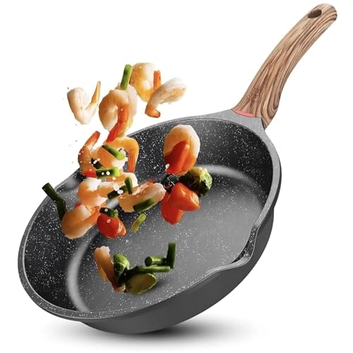 Dravizon Ceramic Fry Pan Non Stick, Omelette Pan, Induction & Gas FryPan, Fish-Pan, Frying Pan Non Stick, PFOA Free, Dishwasher Safe, Suitable for Veg & Non-Veg Cooking (Color-2) - Image 1