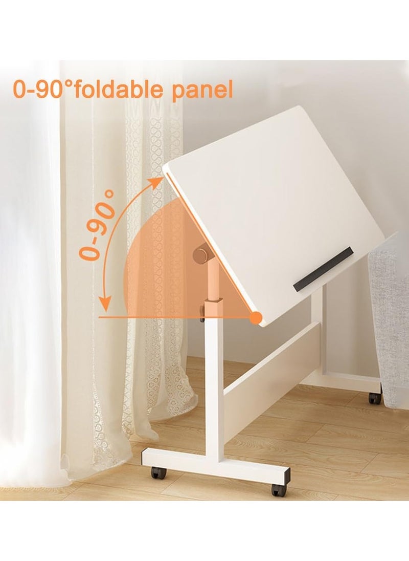 DubaiGallery Rolling Desk Adjustable Height,Rolling Computer Cart,Portable Laptop Desk,Small Adjustable Home Office Desk,Rolling Laptop Desk,Small Portable Desk  - Image 3