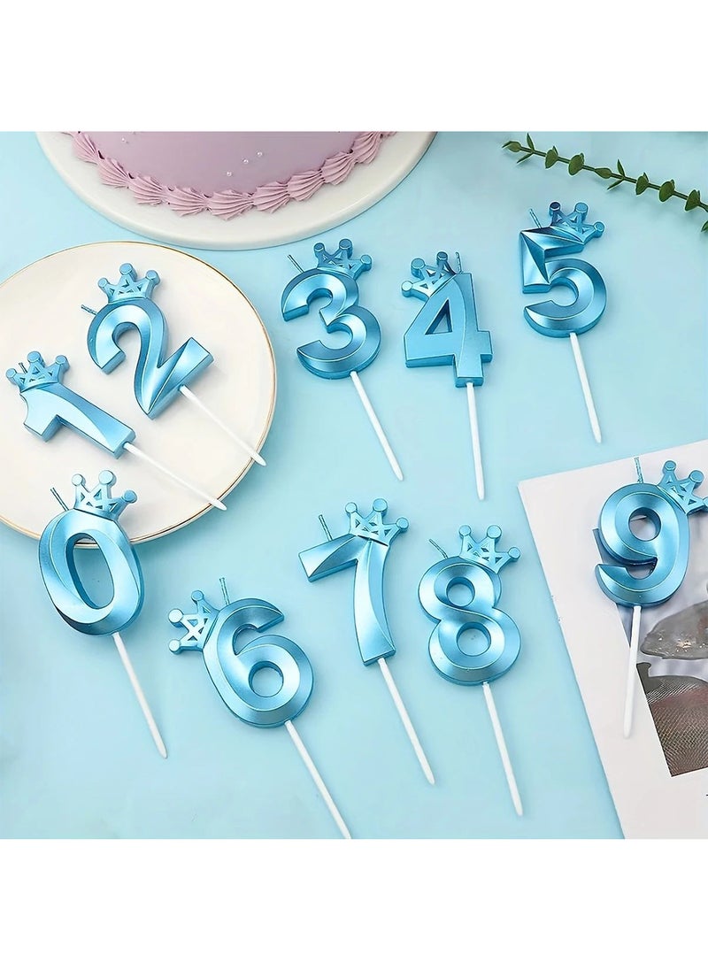 l&wen Crown Birthday Candles, Metallic Number Candles with Holders, Glitter Party Candles for Birthday, Wedding, Anniversary, Party Decorations (Number 9, Gold)  - Image 5