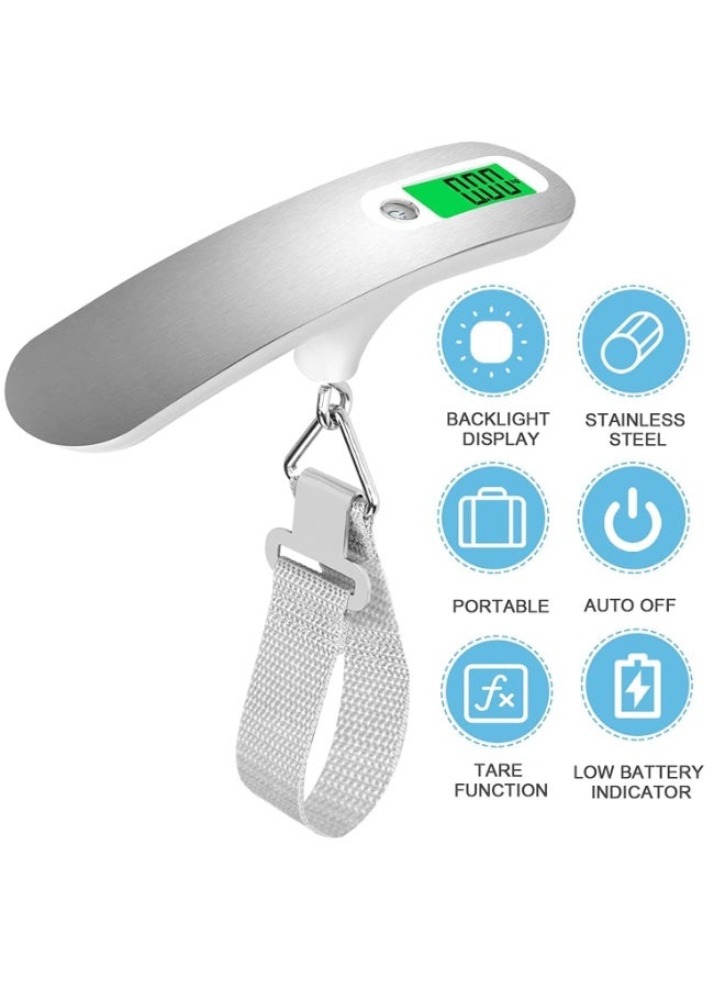 Portable Digital Luggage Scale, 50kg / 110lb Weight Capacity with Digital LCD Display and One Button for Simple Control, Strong Strap to Securely Hang Bag During Weighing, Compact and Lightweight Design for Measuring Baggage Weight Before Travel Suitable for Air Travel and Flights - Image 3