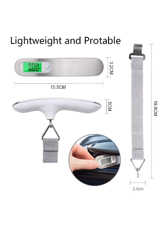 Portable Digital Luggage Scale, 50kg / 110lb Weight Capacity with Digital LCD Display and One Button for Simple Control, Strong Strap to Securely Hang Bag During Weighing, Compact and Lightweight Design for Measuring Baggage Weight Before Travel Suitable for Air Travel and Flights - Image 2