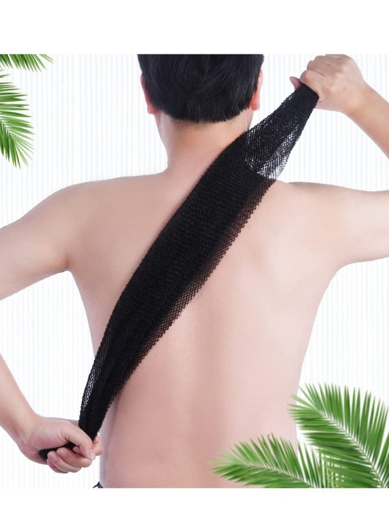 2 Piece African Exfoliating Long Body Washcloth Black and Coffee Skin Smoothing Bath Towel Set for Enhanced Softness and Exfoliation with Dense Weave African Sponge Net for Silky Skin - Image 5