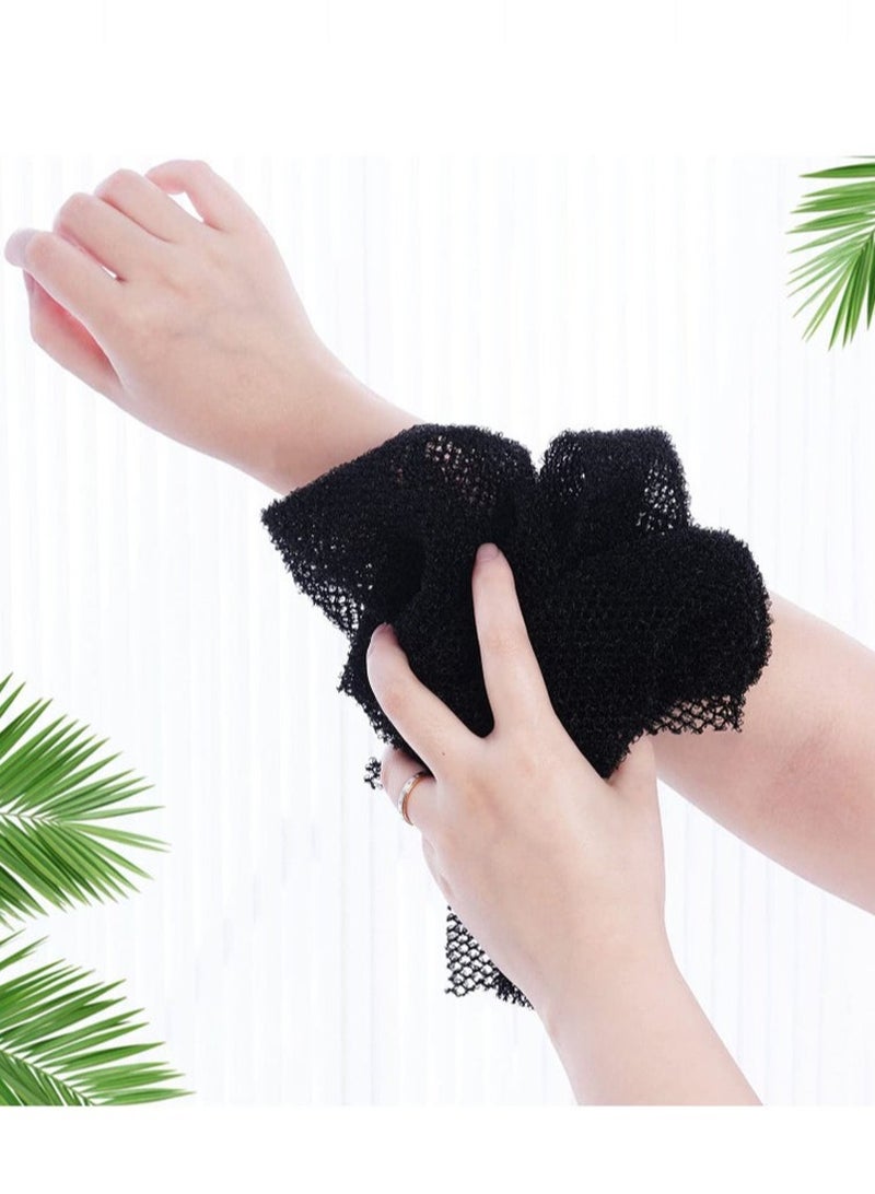 2 Piece African Exfoliating Long Body Washcloth Black and Coffee Skin Smoothing Bath Towel Set for Enhanced Softness and Exfoliation with Dense Weave African Sponge Net for Silky Skin - Image 2