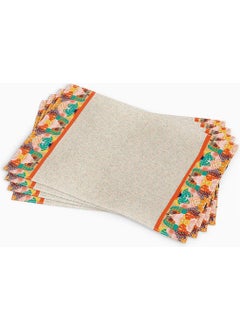 Cango Home Orange Green Tropical Geometric Patterned Digital Printed Placemat Set of 4 4KMBS247-AS 
