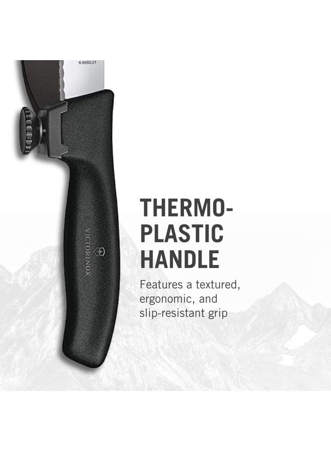 Victorinox Swiss Classic Dux Knife - Innovative Knife for Slicing with Guide & Wavy Blade - Black - Image 3