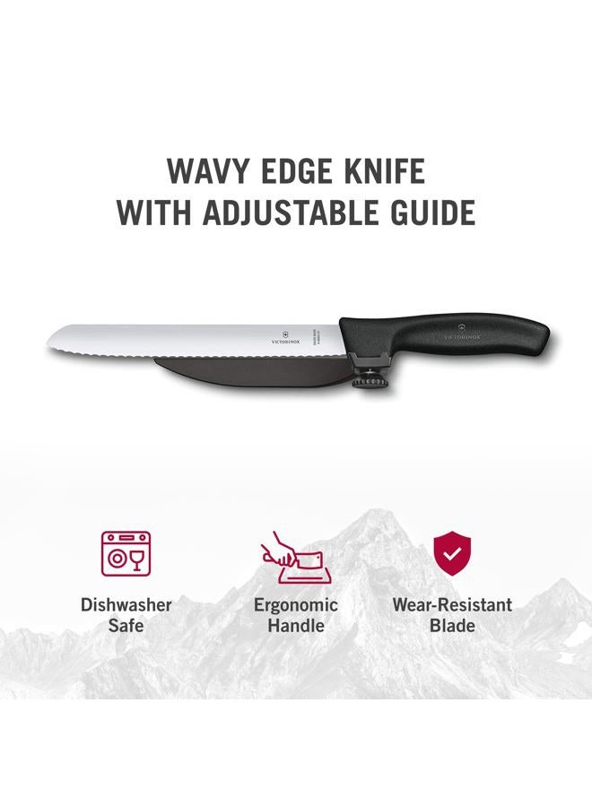 Victorinox Swiss Classic Dux Knife - Innovative Knife for Slicing with Guide & Wavy Blade - Black - Image 4