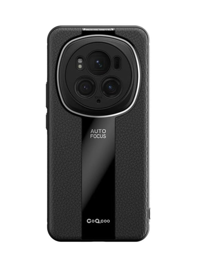 عام حقيبة متوافقة مع Honor Magic 6 Pro، حقيبة هاتف من السيليكون الفاخر بتصميم تجاعيد ليتشي، غلاف واقٍ كامل من TPU ناعم لـ Honor Magic 6 Pro. - Image 1