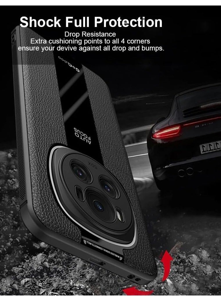 عام حقيبة متوافقة مع Honor Magic 6 Pro، حقيبة هاتف من السيليكون الفاخر بتصميم تجاعيد ليتشي، غلاف واقٍ كامل من TPU ناعم لـ Honor Magic 6 Pro. - Image 4