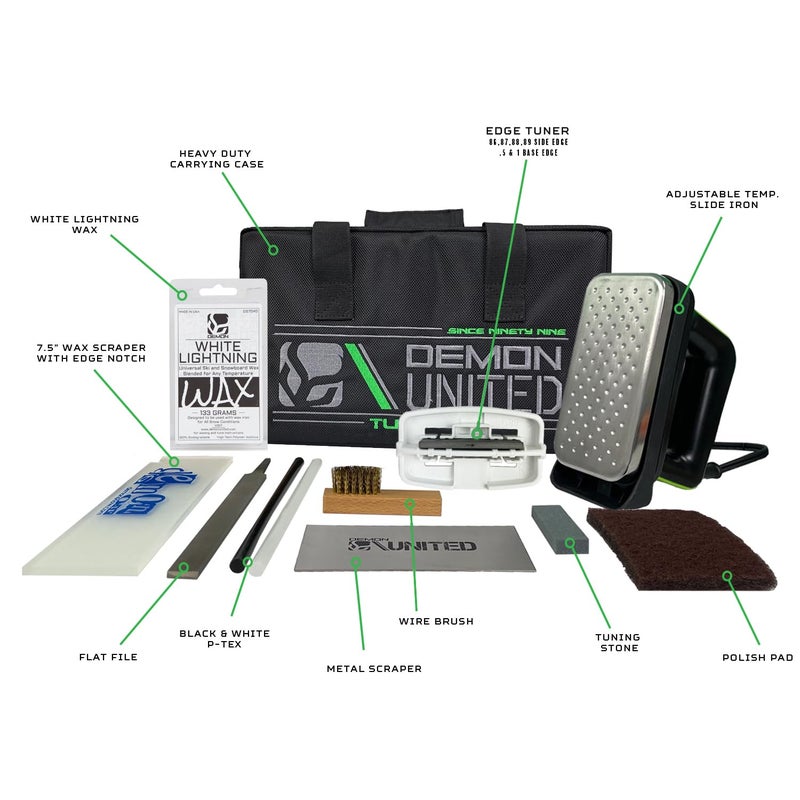 Demon United Demon Complete Basic Tune Kit with Wax- Everything Needed to do a Basic Tune and Wax for Your Skis and Snowboard - Image 2