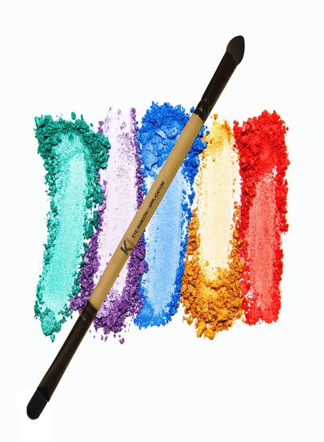 KINDED Eye Shadow Applicator and Shadow Double Sided 2 in 1 Brow Bone Makeup Brush for Eyes Professional Series with Smooth Soft Synthetic Bristles Anti Rust Aluminium Ferrule Wooden Handle Grip - Image 5