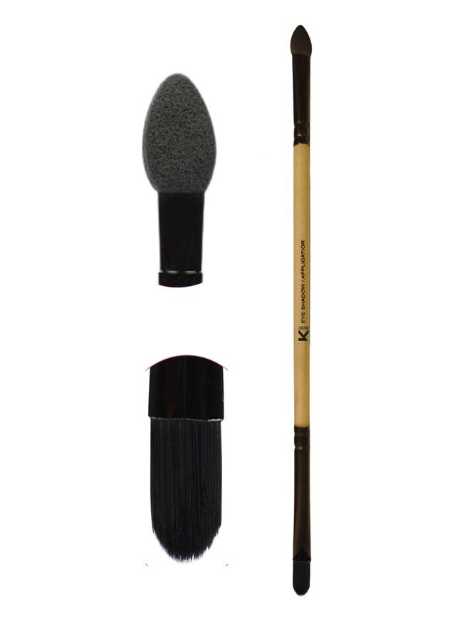 KINDED Eye Shadow Applicator and Shadow Double Sided 2 in 1 Brow Bone Makeup Brush for Eyes Professional Series with Smooth Soft Synthetic Bristles Anti Rust Aluminium Ferrule Wooden Handle Grip - Image 1