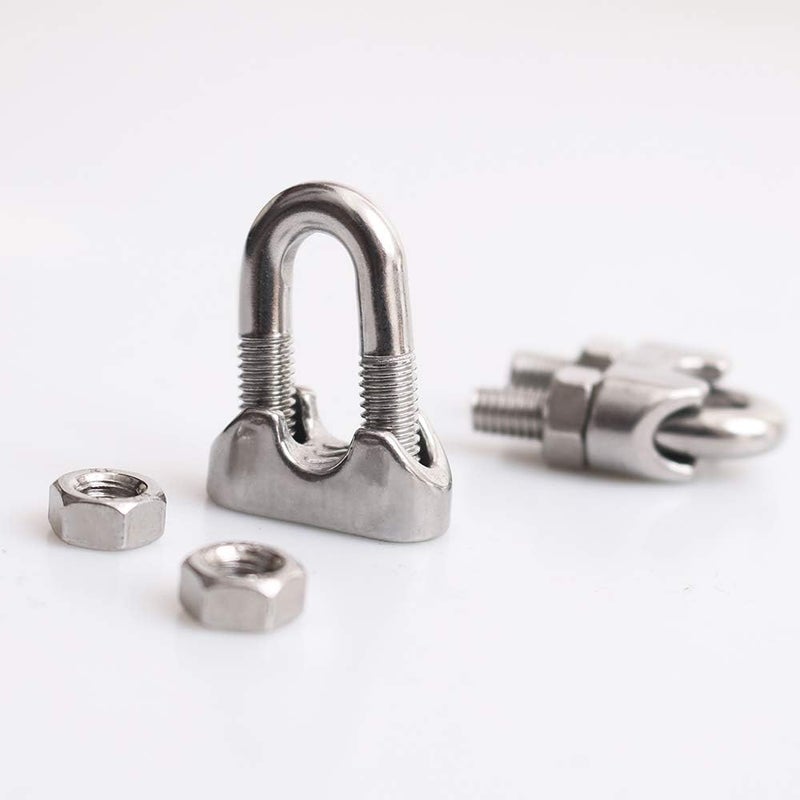 Cozihom 1/4 Inch M6 Wire Rope Cable Clip Clamp, 304 Stainless Steel, U Bolt Saddle Fastener, 16 Packs - Image 5