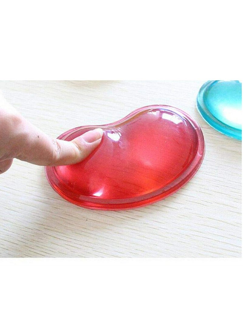 Rubik Ergonomic Silicone Gel Wrist Support Mouse Pad, Clear Wristband Pad for Desktop Computer, Heart-Shaped Translucence Cool Hand Pillow Cushion, Effectively Reduce Wrist Fatigue and Pain (Red)  - Image 3