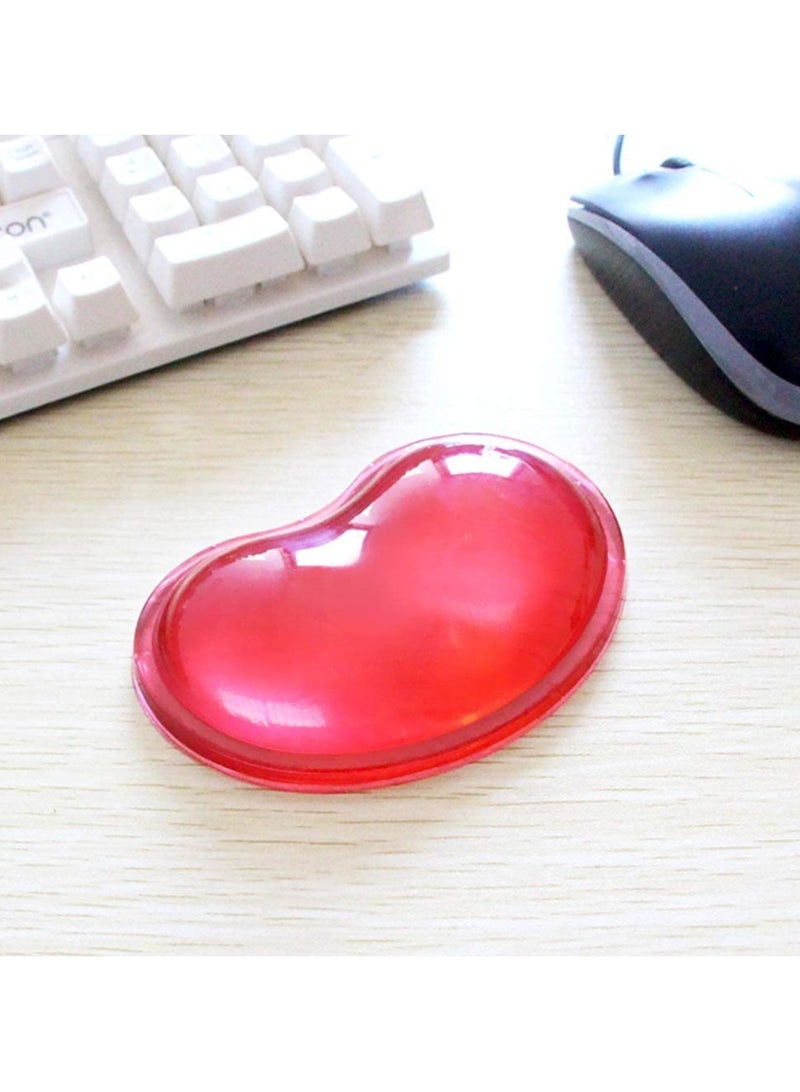 Rubik Ergonomic Silicone Gel Wrist Support Mouse Pad, Clear Wristband Pad for Desktop Computer, Heart-Shaped Translucence Cool Hand Pillow Cushion, Effectively Reduce Wrist Fatigue and Pain (Red)  - Image 4