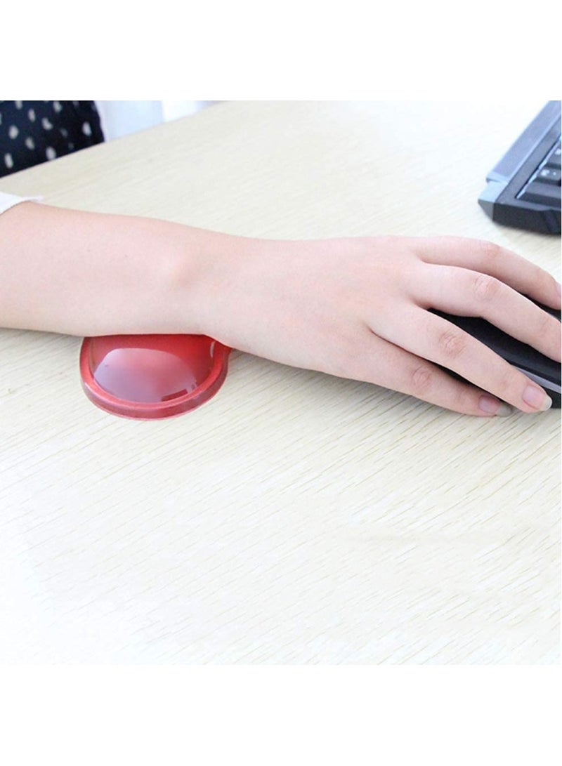 Rubik Ergonomic Silicone Gel Wrist Support Mouse Pad, Clear Wristband Pad for Desktop Computer, Heart-Shaped Translucence Cool Hand Pillow Cushion, Effectively Reduce Wrist Fatigue and Pain (Red)  - Image 5