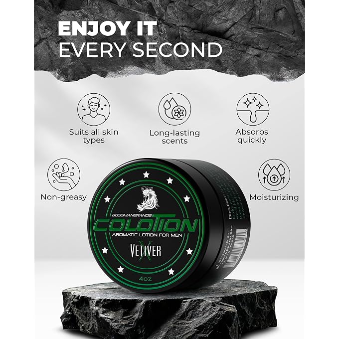 bossman Colotion - 2 in 1 Men's Lotion and Cologne - Moisturizer and Hydrating Scented Body Lotion - Mens Scented Lotion for Daily Use (Vetiver X) - Image 3