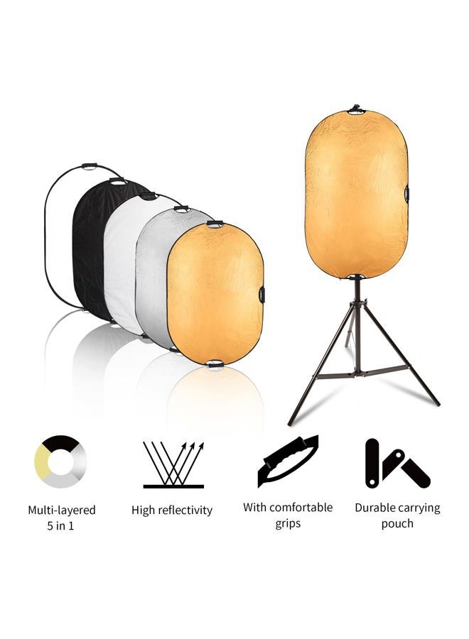 Selens 24x36inch/60x90cm Light Reflector Stand Kit 5-in-1 Collapsible Multi-Disc with Light Photography Stand & Reflector Holder Clamp for Photo Video Studio Outdoor Lighting - Image 5