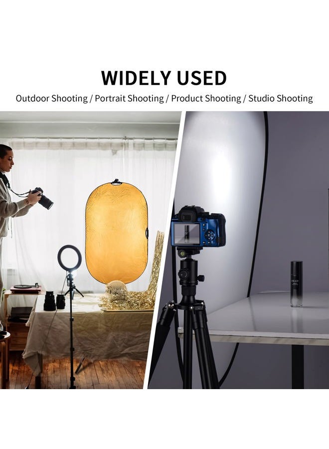 Selens 24x36inch/60x90cm Light Reflector Stand Kit 5-in-1 Collapsible Multi-Disc with Light Photography Stand & Reflector Holder Clamp for Photo Video Studio Outdoor Lighting - Image 2