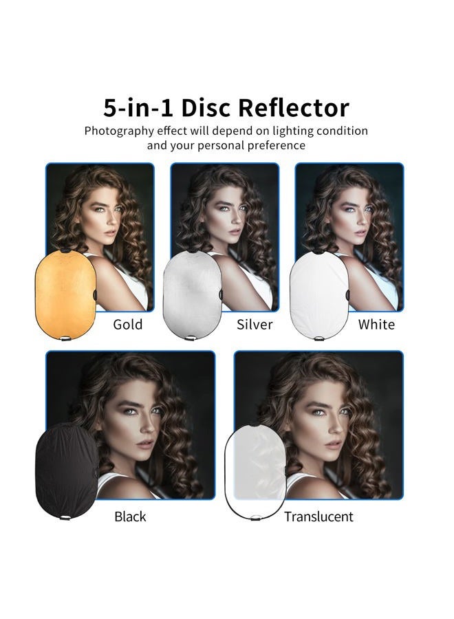 Selens 24x36inch/60x90cm Light Reflector Stand Kit 5-in-1 Collapsible Multi-Disc with Light Photography Stand & Reflector Holder Clamp for Photo Video Studio Outdoor Lighting - Image 4