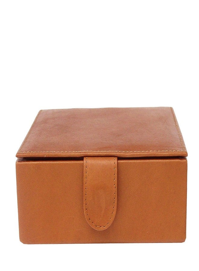Piel Leather Small Leather Gift Box, Saddle, One Size - Image 2