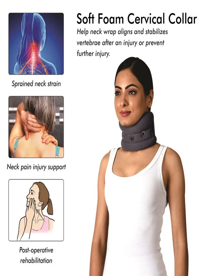 AccuSure Elastic Soft Cervical Collar for adjusting the neck in the flexion, extension, or hyperextension position. | Grey color (M) - Image 2