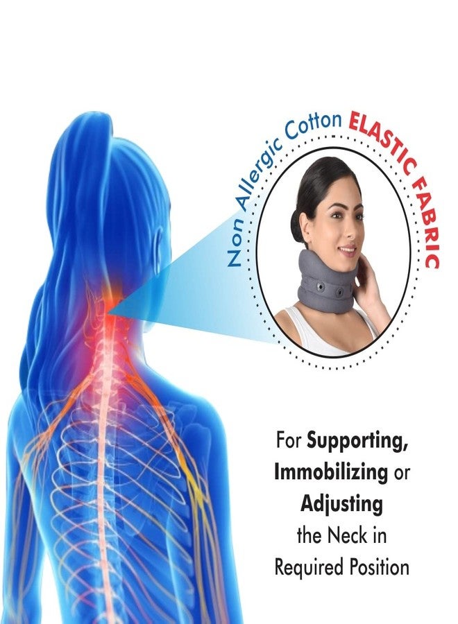 AccuSure Elastic Soft Cervical Collar for adjusting the neck in the flexion, extension, or hyperextension position. | Grey color (M) - Image 4