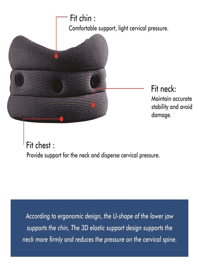AccuSure Elastic Soft Cervical Collar for adjusting the neck in the flexion, extension, or hyperextension position. | Grey color (M) - Image 3